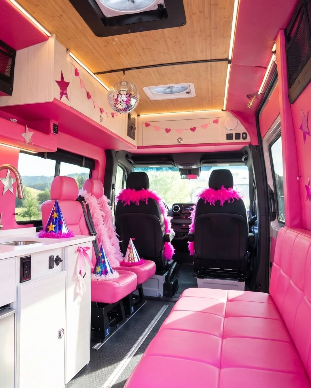 Dress-up accessories and photo-ready seating for a Dream Girl party