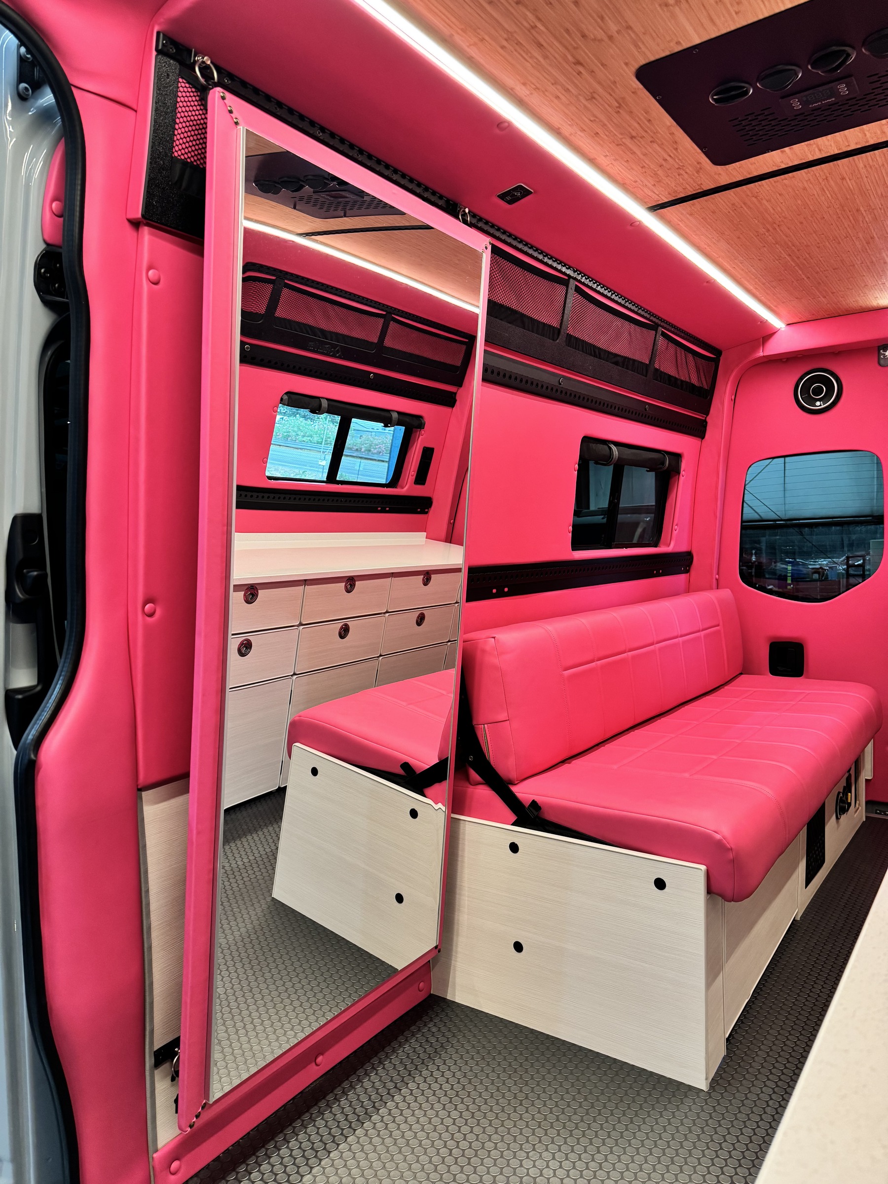 Photo-ready Dream Van interior and seating